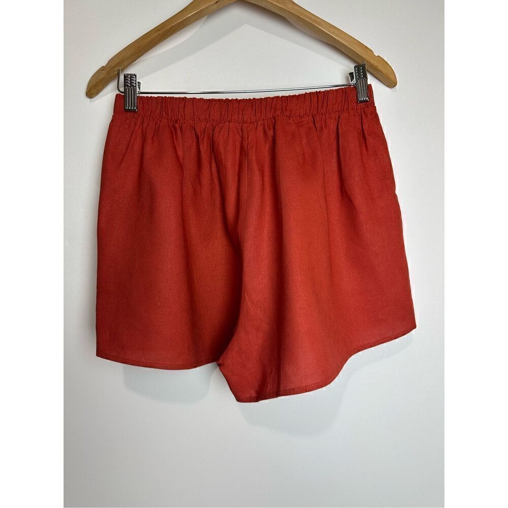 Rust Linen Blazer and Short Set - Picture 6 of 7